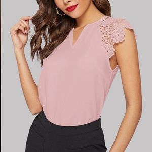 Lace sleeve top, size L